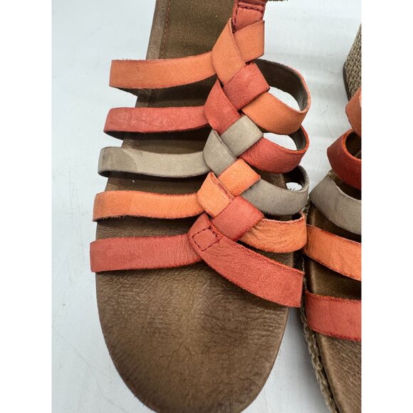 Cobb Hill by New Balance Womens Strappy Sandals 10M Orange Wedge Slingback Y2K - Picture 4 of 12